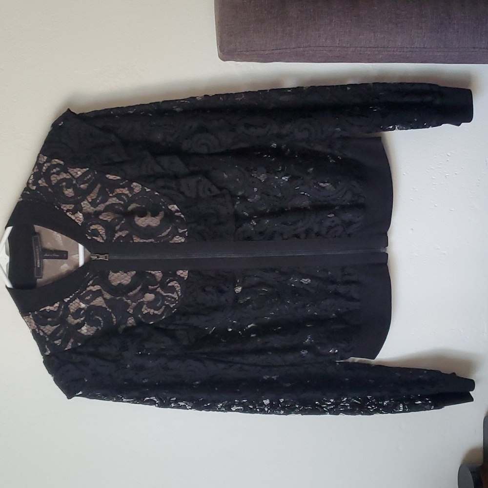 BCBGMaxAzria Lace Bomber Jacket XS